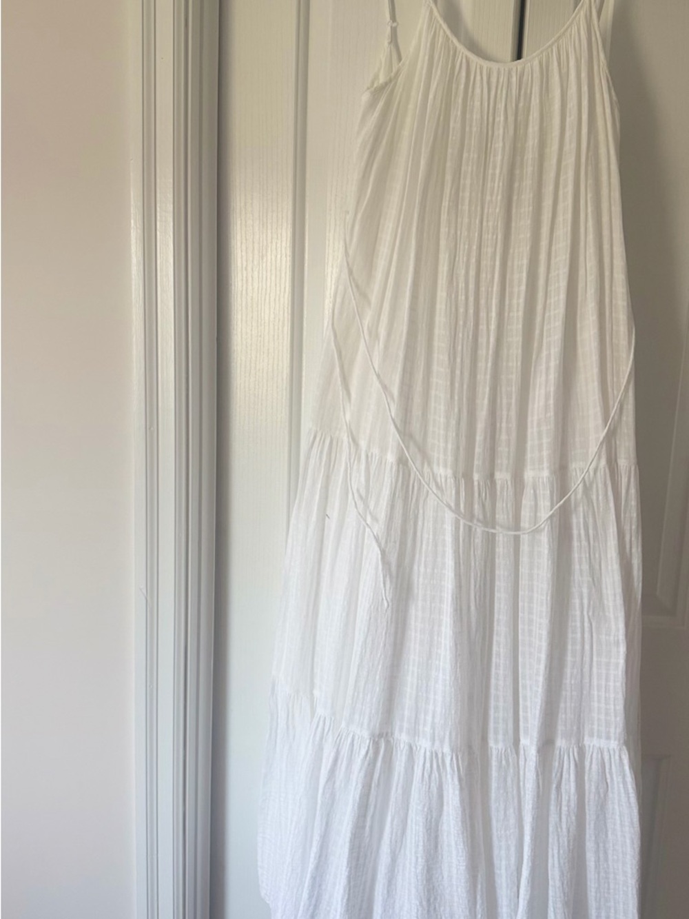 Banana Republic White Tiered Maxi Skirt